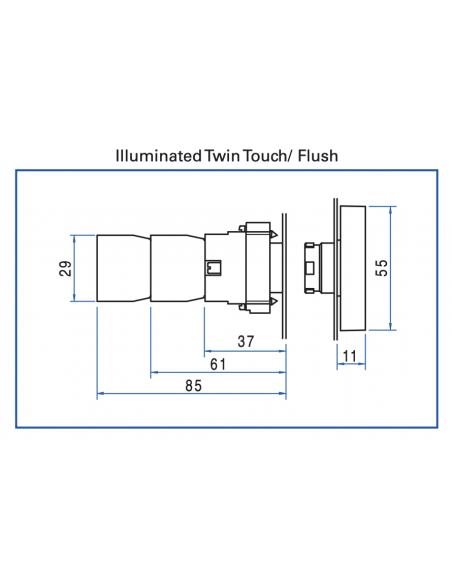 2ATL5LB F3F4-IO-110 Twin Touch Metal LED Illuminated Operators