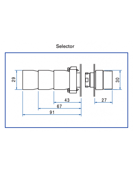 2AS2-5 Non-Illuminated Metal Selector Switch Operators