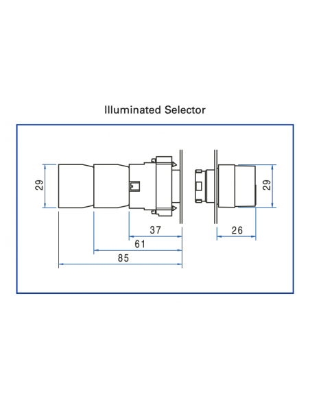 2ASL1LB-2-24 LED Illuminated Metal Selector Switch Operators