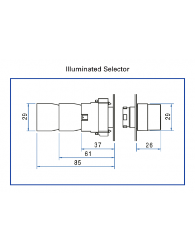 2ASL5LB-5-230D LED Illuminated Metal Selector Switch Operators