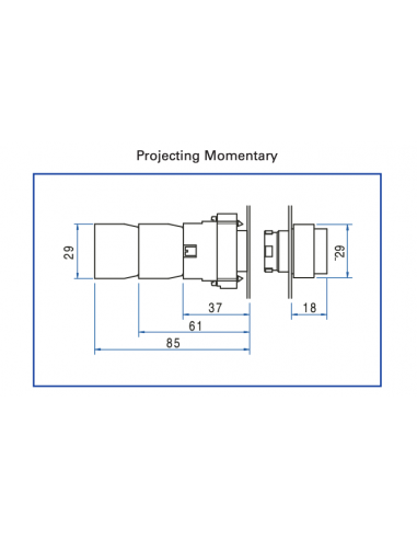 2ALP3LB-110D LED Illuminated Metal Projecting Operators