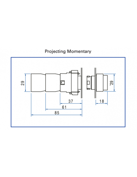 2ALP8LB-230 LED Illuminated Metal Projecting Operators