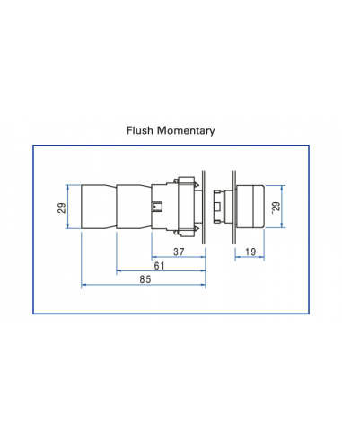 2ALF3LB-230 LED Illuminated Metal Flush Operators