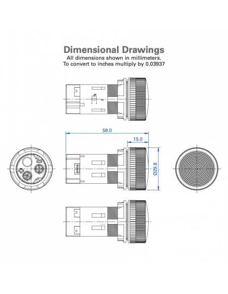 3PLBR4LU Unibody LED Indicator Plastic Pilot Lights