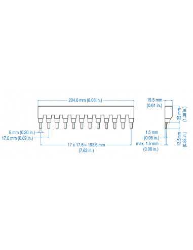 3P16UL3/12 - UL 489 - 3 PHASE BUSBAR - standard spacing