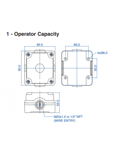 2005A13 Aluminum Enclosures for 22mm Operators