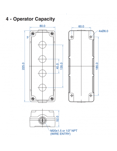 2010G13 Aluminum Enclosures for 22mm Operators
