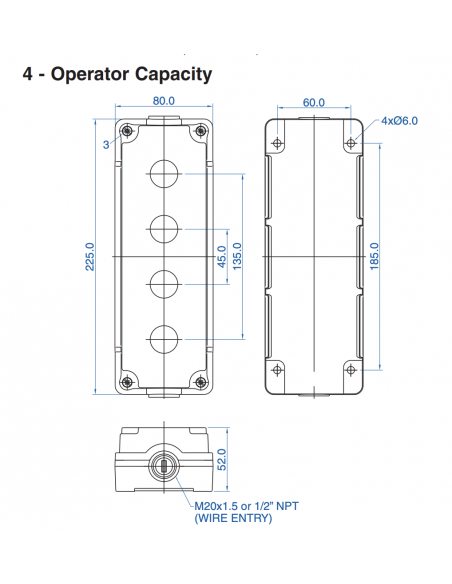 2010G13 Aluminum Enclosures for 22mm Operators