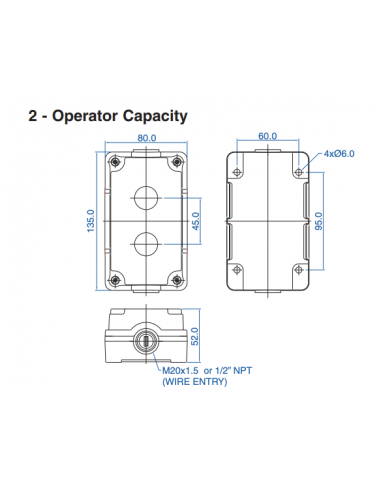 2051C10 Aluminum Enclosures for 22mm Operators