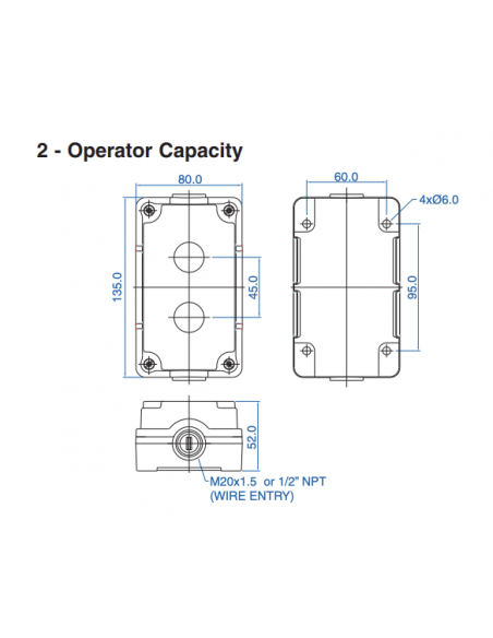 2051C10 Aluminum Enclosures for 22mm Operators