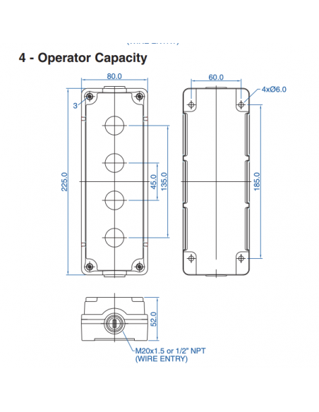 2019G10 Aluminum Enclosures for 22mm Operators