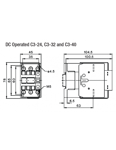 A16PC3-24A00-DC230V PC Series Contactors - 40A Frame (1 Phase, 3 Phase)