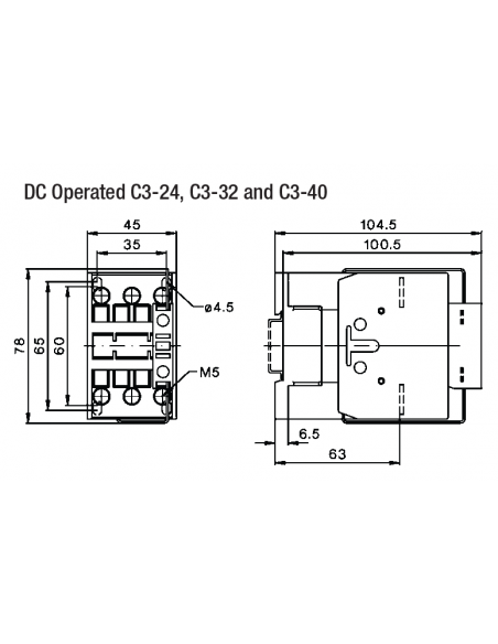 A16PC3-24A00-DC230V PC Series Contactors - 40A Frame (1 Phase, 3 Phase)