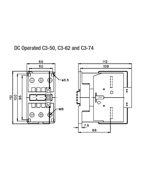 A16PC3-50A00-DC230V PC Series Contactors - 74A Frame (1 Phase, 3 Phase)