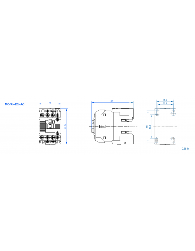 MC-40A-AC480V MC Series Contactors - 3 Pole 40AF Frame AC