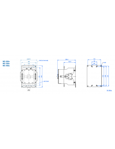 MC-400A-110/220V MC Series Contactors - 3 Pole 400AF Frame AC/DC