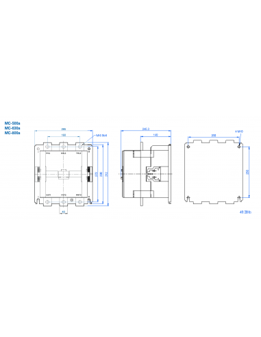 MC-800A-300V MC Series Contactors - 3 Pole 800AF Frame AC/DC