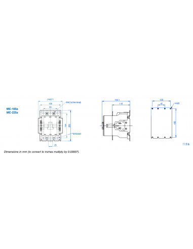 MC-225A-24V MC Series Contactors - 3 Pole 225AF Frame AC/DC
