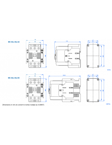 MC-65A-AC24V MC Series Contactors - 3 Pole 65AF Frame AC
