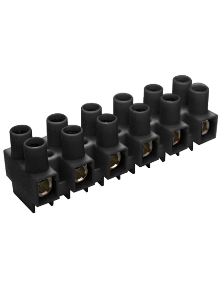 HE4HNWPR/03/BK Eurostrip, 3 pole,10mm spacing, standoff, 30A, 600V, 24-10AWG, Black