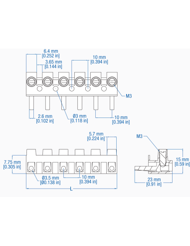 HE42SST/08/BK Eurostrip plug, 8 pole, 10mmPS, Standoff, 20A, 600V, 24-10AWG, Black