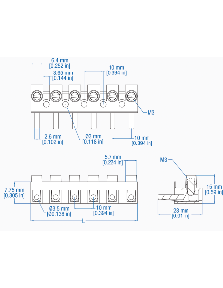 HE42SST/09/BK Eurostrip plug, 9 pole, 10mmPS, Standoff, 20A, 600V, 24-10AWG, Black