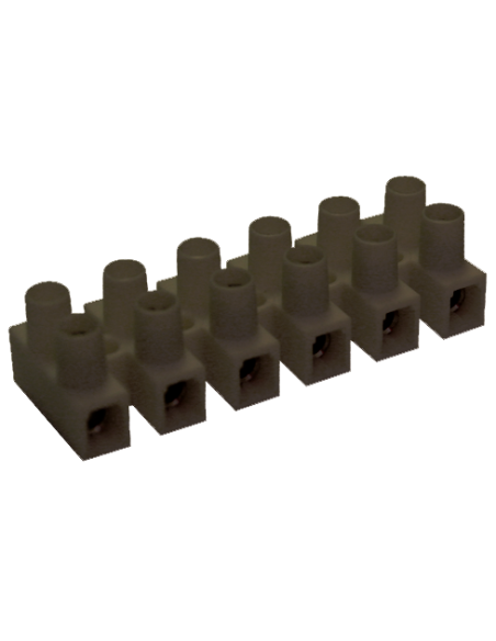 HE42SBU/06/BK Eurostrip socket, 6 pole,10mmPS, Standoff, 20A, 600V, 24-10AWG, Black