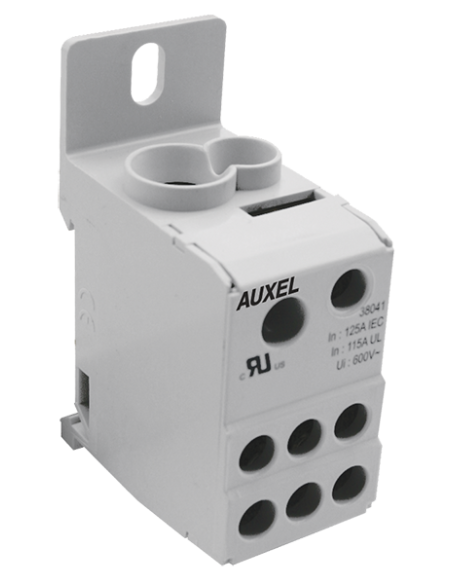 38041 - 1 - Pole 125A Plain Brass Power Distribution Block