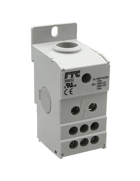 38632 - 1 - Pole 160A Plated aluminum Power Distribution Block