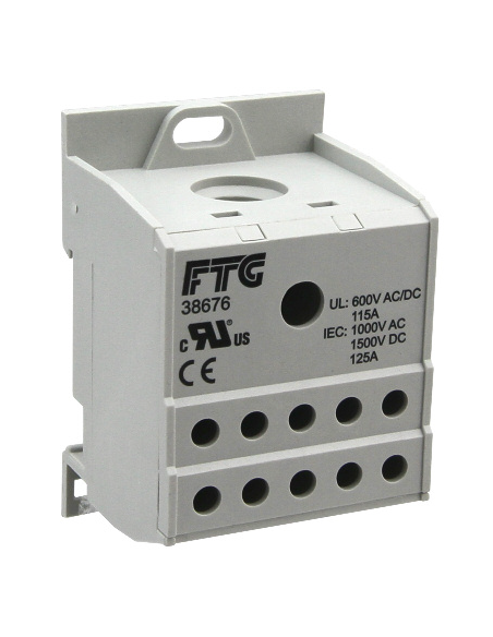 38676 - 1 - Pole 125A Plated aluminum Distribution Block