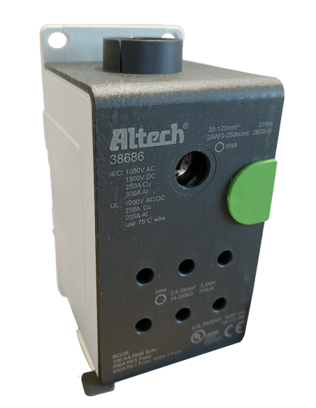 38686 - 255 A Cu 205 A Al, UL1953 Power Distribution Blocks