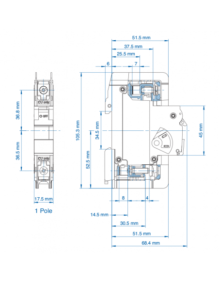 1C7DL - UL489 Miniature Molded Case Circuit Breaker