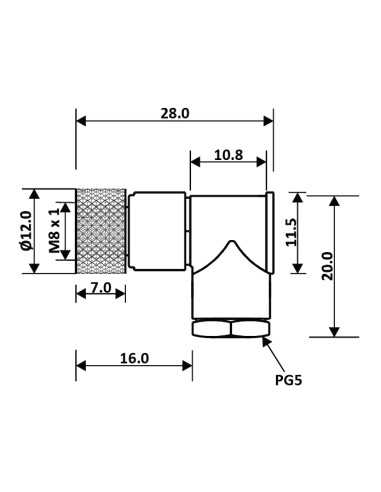 CNF08-R3LP0-BP5 - M8 - Field Wired Connectors
