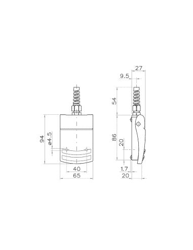 51.652R - FM1...U Compact, one pedal foot switch with foot guard