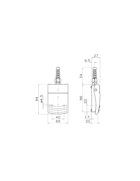 51.652R - FM1...U Compact, one pedal foot switch with foot guard