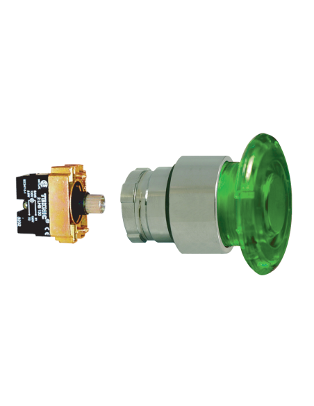 2ALM3LB-024 Mushroom Illuminated Momentary - Illuminated Mushroom Metal Operator|Push Buttons