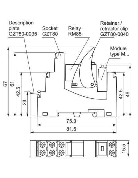 PI85-12DC-M41G - GTZ80 Socket, PI85 Interface Relay|Home
