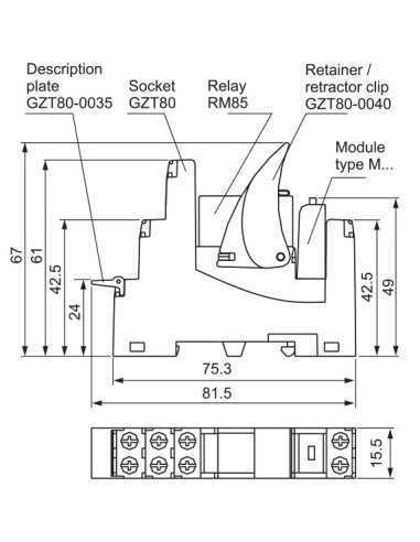 PI85-12DC-M91G - GTZ80 Socket, PI85 Interface Relay|Home